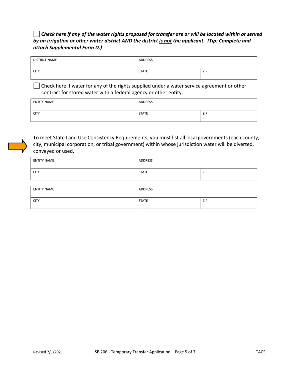 Application for Klamath Basin Adjudication Determined Ka1000 (Temporary Transfer) - Oregon, Page 5