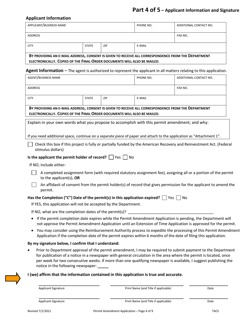 Application for Permit Amendment - Oregon, Page 4