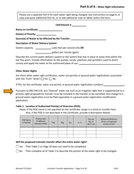 Application for Water Right Instream Transfer - Oregon, Page 9