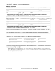 Application for Water Right Temporary or Drought Temporary Transfer - Oregon, Page 4