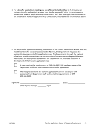 Water Right Transfer Supplemental Form - Waiver of Mapping Requirements - Oregon, Page 2