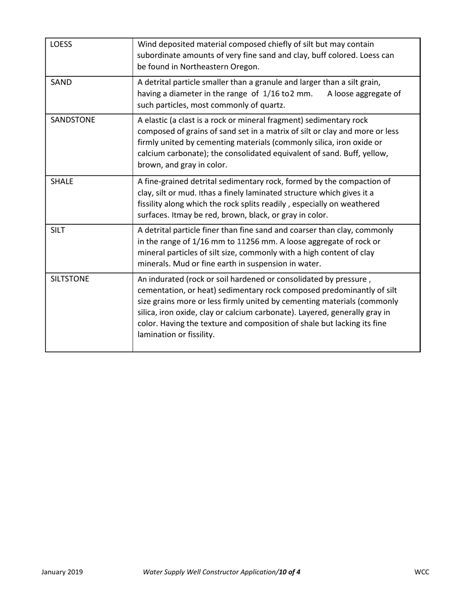Water Supply Well Constructor Application - Oregon, Page 10