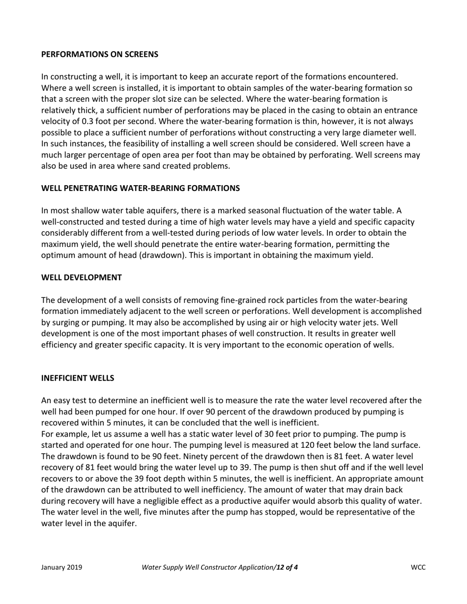 Water Supply Well Constructor Application - Oregon, Page 12