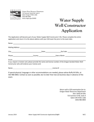 Water Supply Well Constructor Application - Oregon, Page 3