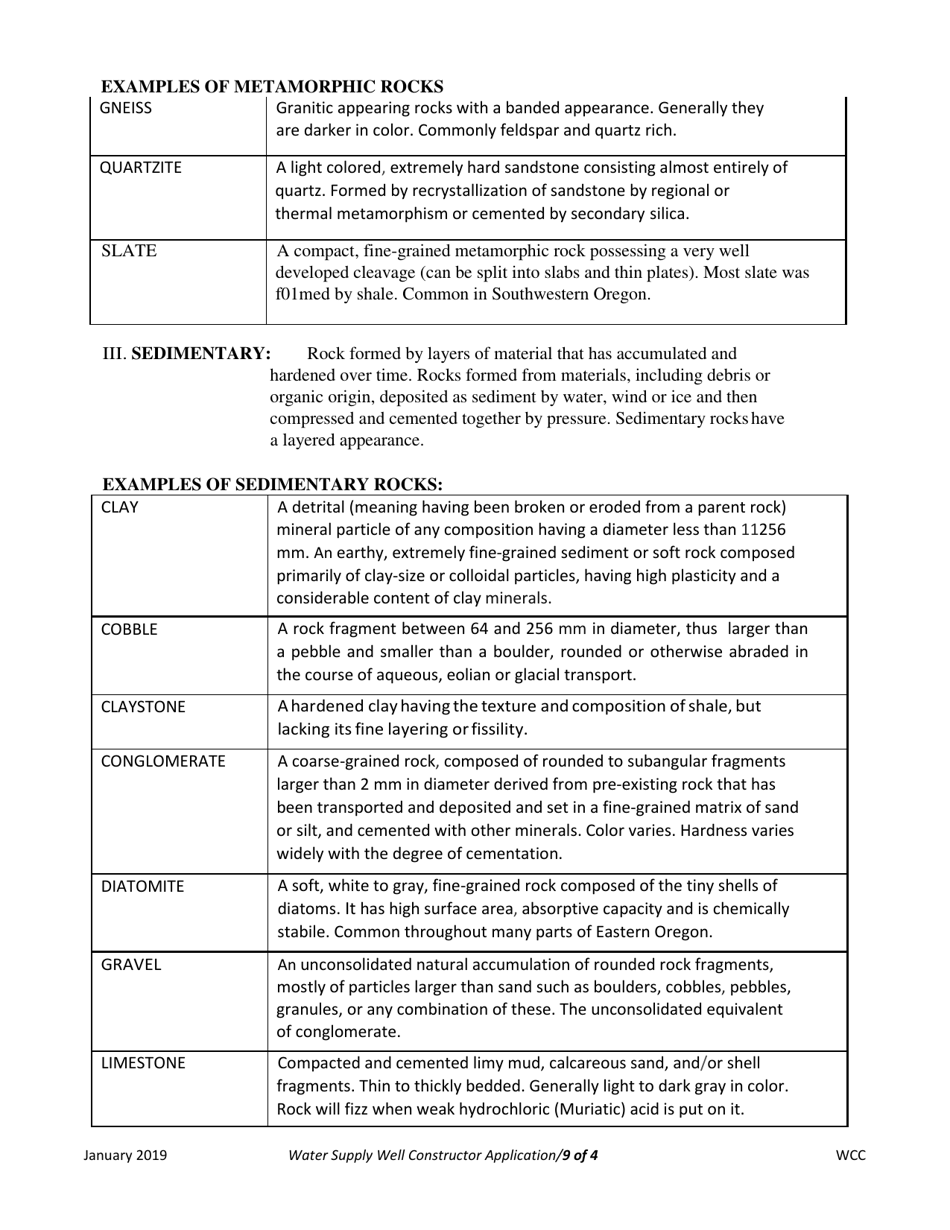 Water Supply Well Constructor Application - Oregon, Page 9