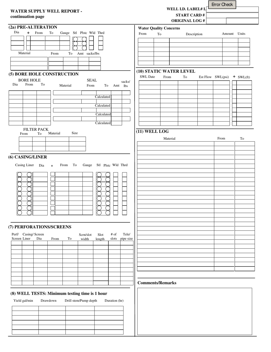 Oregon Water Supply Well Report Form - Fill Out, Sign Online and ...