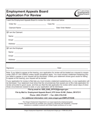 Document preview: Form 363 Application for Review - Oregon