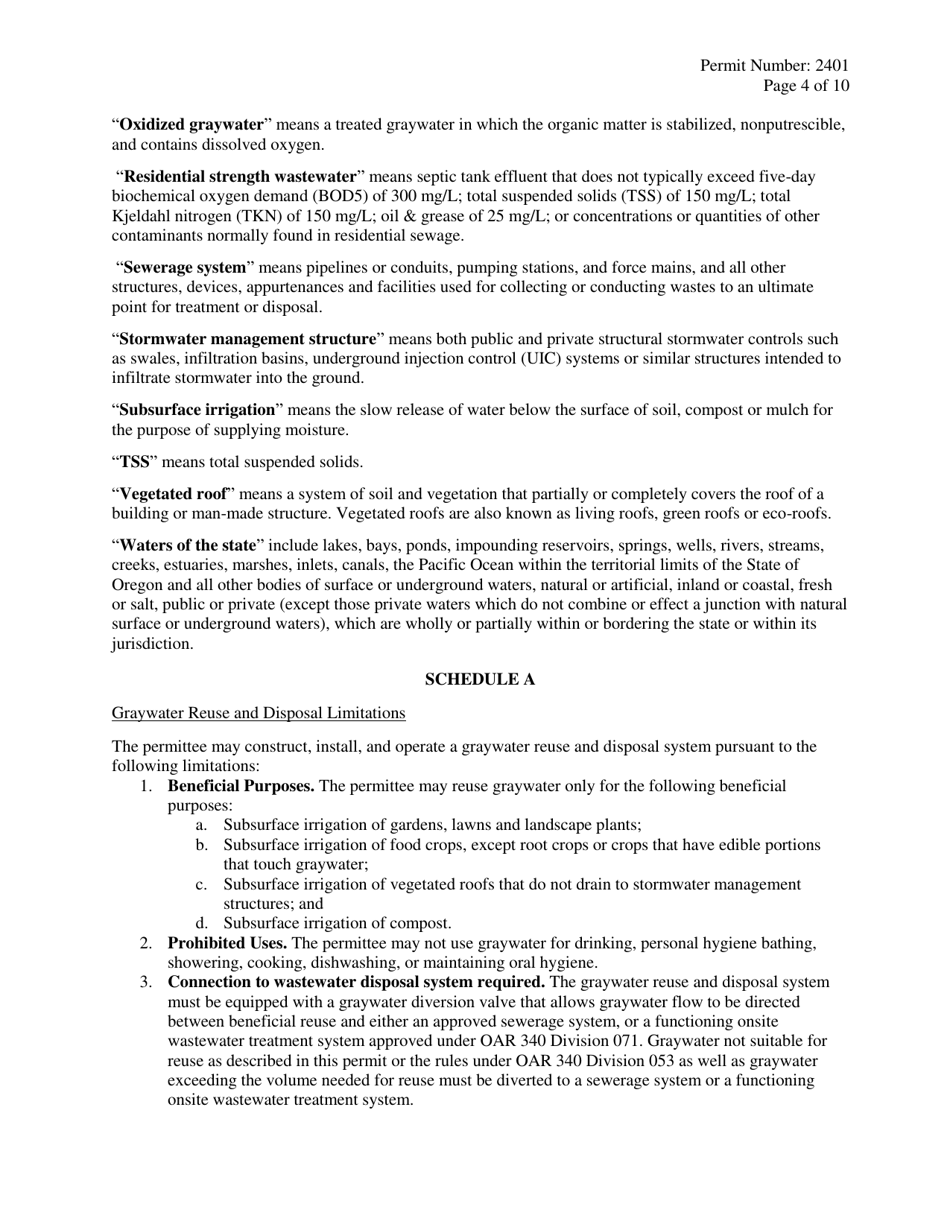 Tier 1 General Permit (Gen 2401) - Oregon, Page 4