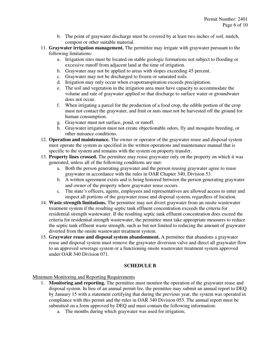 Tier 1 General Permit (Gen 2401) - Oregon, Page 6
