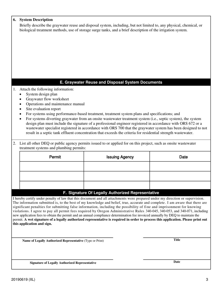 Application for 2402 Tier 2 Graywater Reuse and Disposal System General Permit - Oregon, Page 3