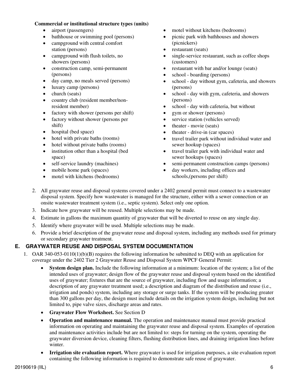 Application for 2402 Tier 2 Graywater Reuse and Disposal System General Permit - Oregon, Page 6