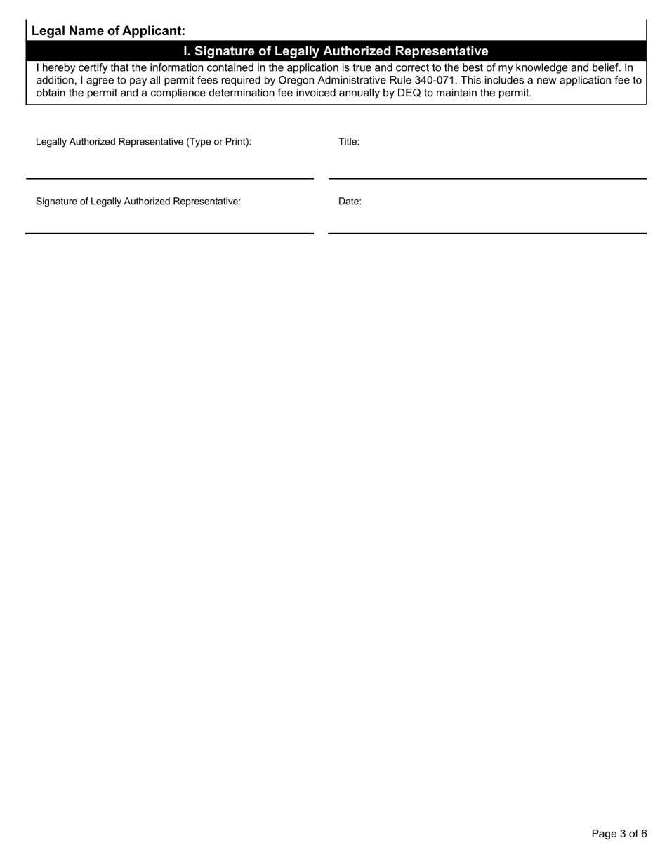 Application for New Water Pollution Control Facilities Individual Onsite Permit - Oregon, Page 3