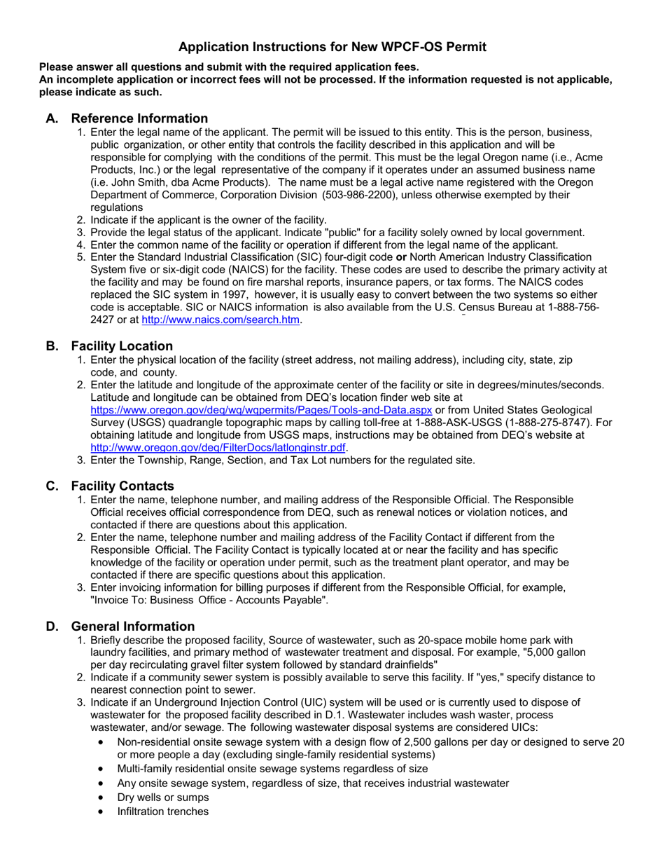 Application for New Water Pollution Control Facilities Individual Onsite Permit - Oregon, Page 4