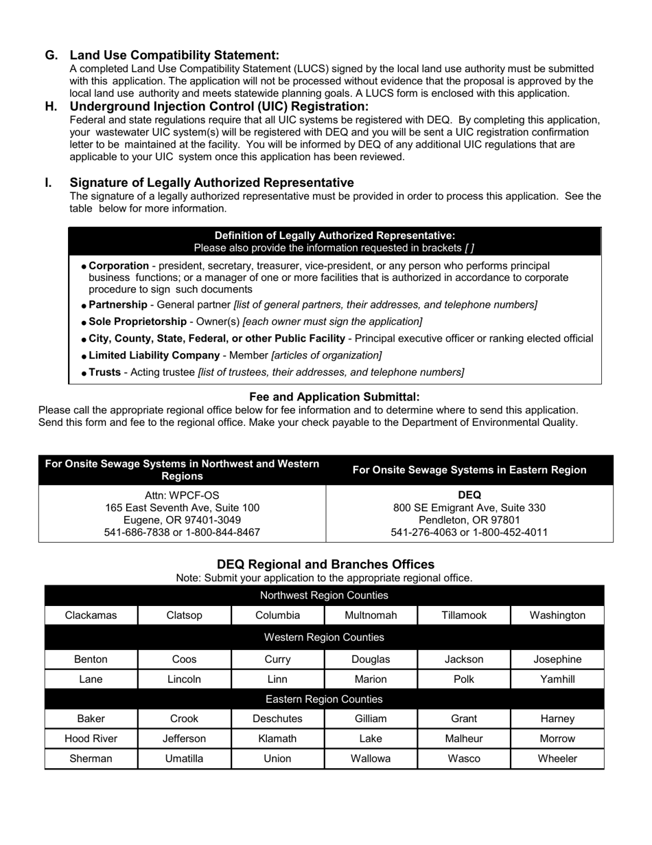 Application for New Water Pollution Control Facilities Individual Onsite Permit - Oregon, Page 6