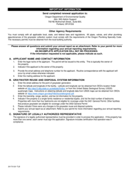 &quot;Application to Renew 2401 and 2402 Graywater Reuse and Disposal System Wpcf General Permit&quot; - Oregon, Page 2