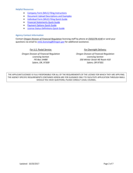 Debt Buyer License New Application Checklist - Oregon, Page 2