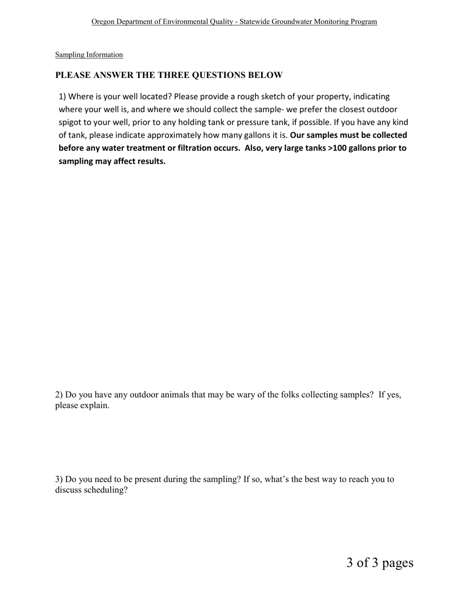 Permission Slip - Statewide Groundwater Monitoring Program - Oregon, Page 3