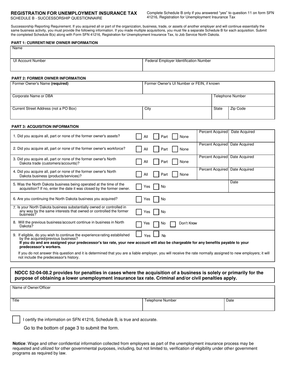 Form SFN41216 Registration for Unemployment Insurance Tax - North Dakota, Page 4