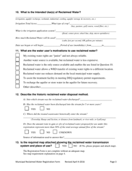 Municipal Reclaimed Water Registration Form - Oregon, Page 3
