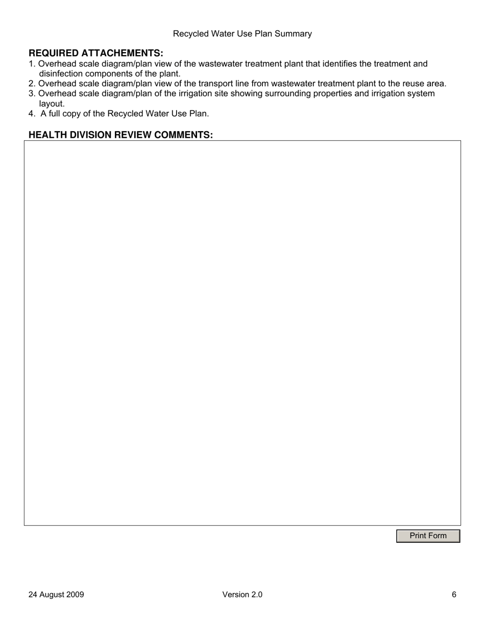 Recycled Water Use Plan Summary - Oregon, Page 6