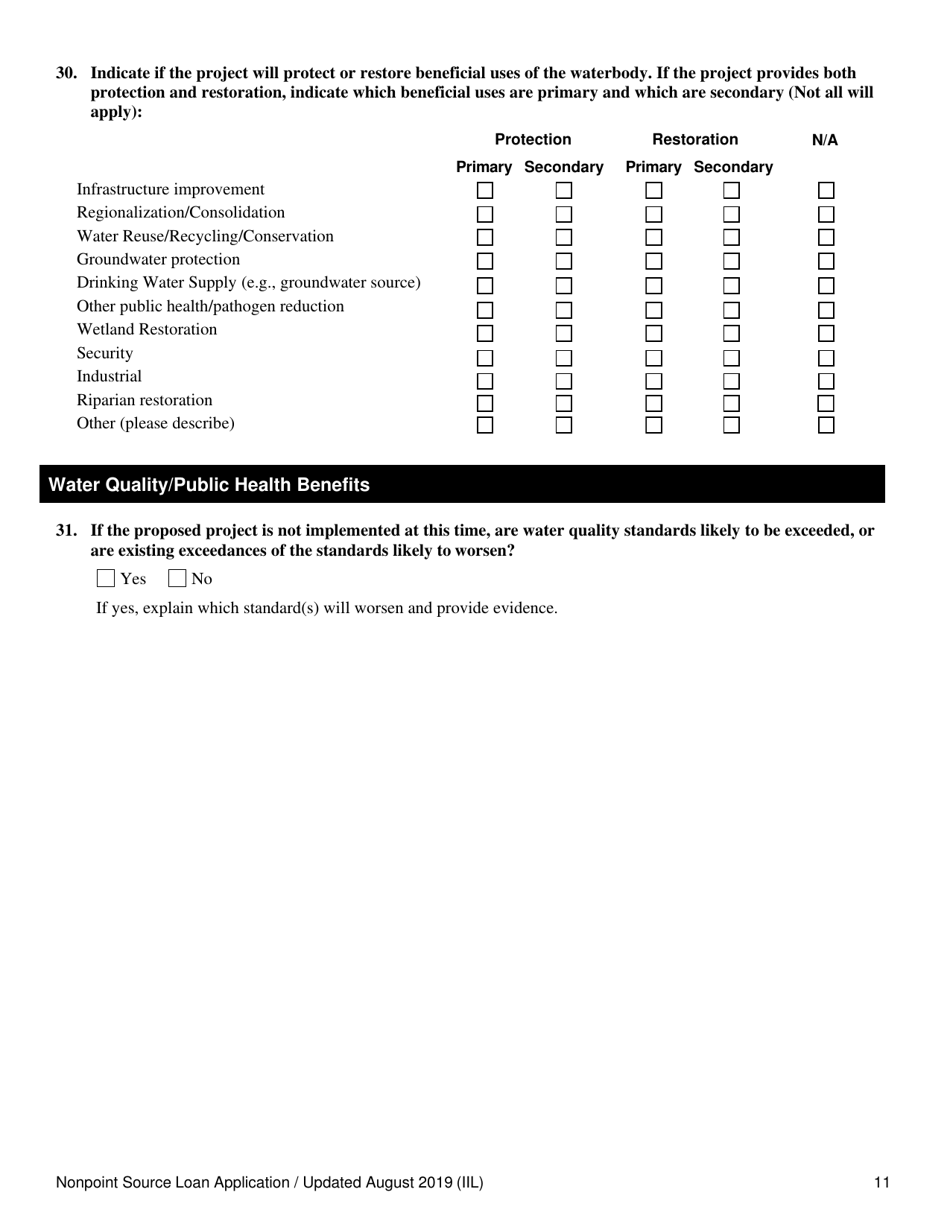 Nonpoint Source Project Loan Application - Oregon, Page 11