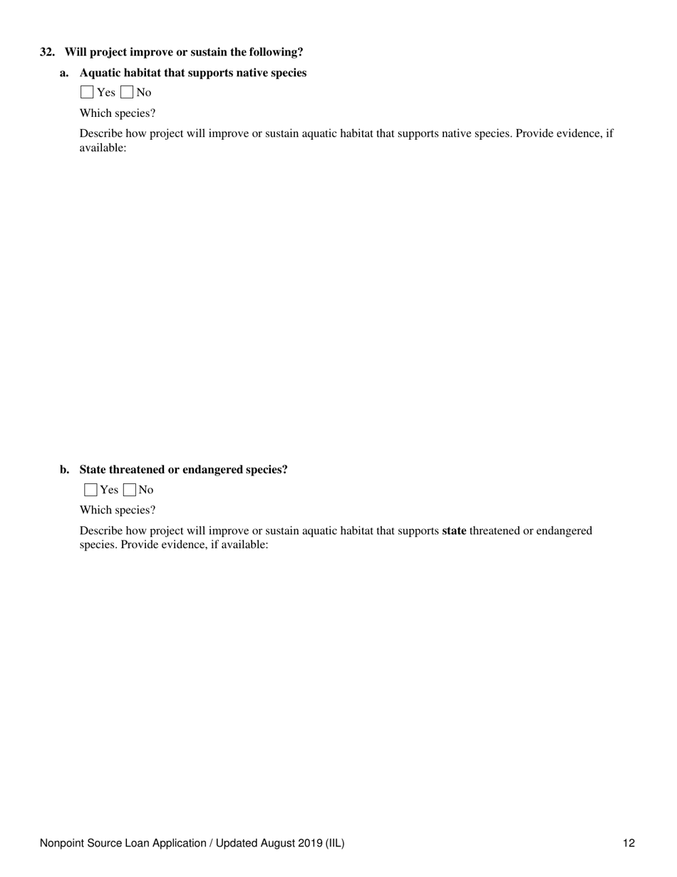 Nonpoint Source Project Loan Application - Oregon, Page 12