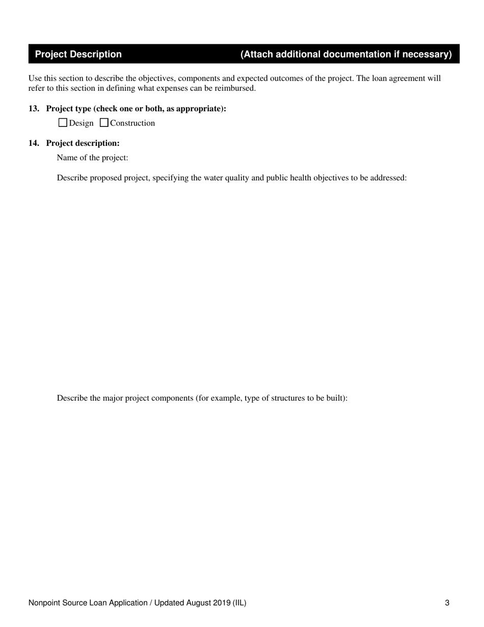 Nonpoint Source Project Loan Application - Oregon, Page 3