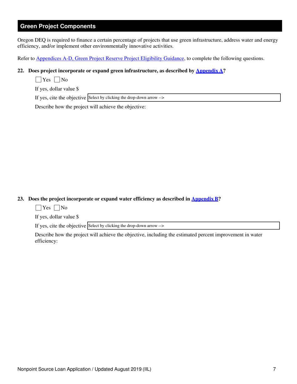 Nonpoint Source Project Loan Application - Oregon, Page 7