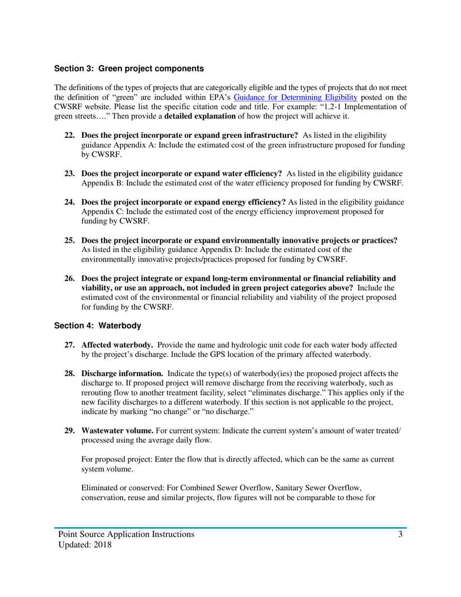 Instructions for Point Source Project Loan Application (Design and Construction Projects) - Oregon, Page 3