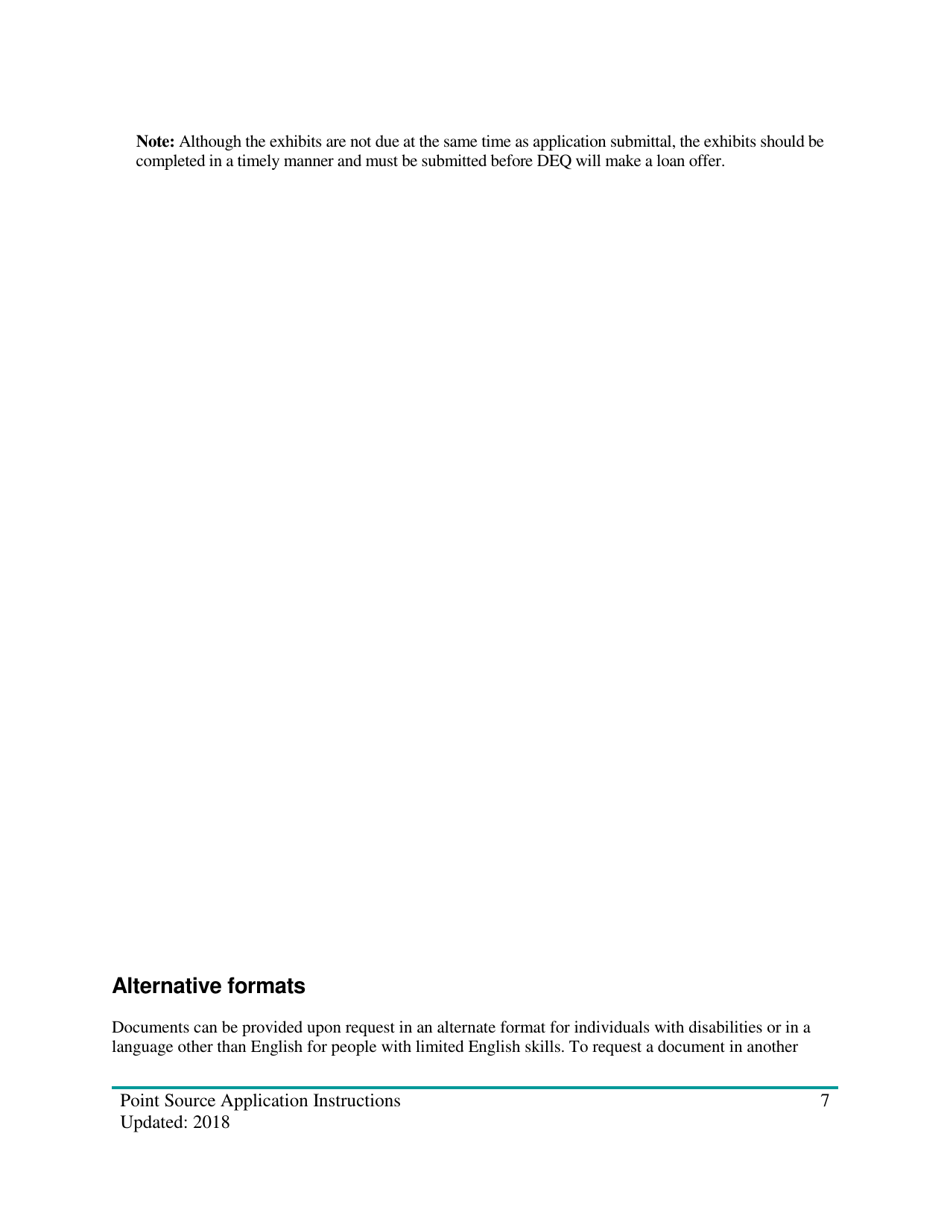 Instructions for Point Source Project Loan Application (Design and Construction Projects) - Oregon, Page 7