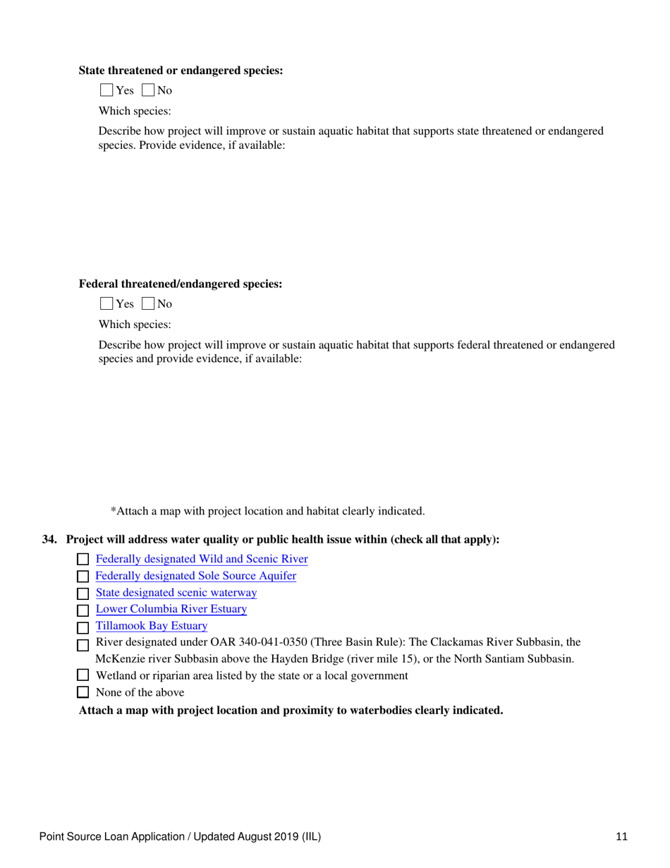 Point Source Project Loan Application (Design and Construction Projects) - Oregon, Page 11