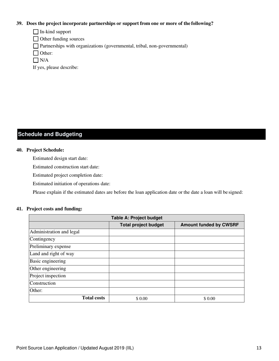 Point Source Project Loan Application (Design and Construction Projects) - Oregon, Page 13