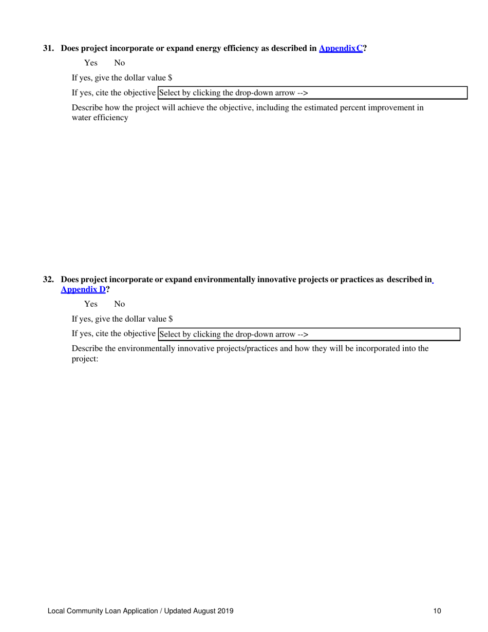 Local Community Loan Application (Design and Construction Projects) - Oregon, Page 10
