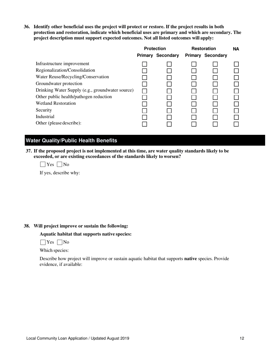 Local Community Loan Application (Design and Construction Projects) - Oregon, Page 12