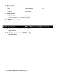 &quot;Local Community Loan Application (Design and Construction Projects)&quot; - Oregon, Page 2
