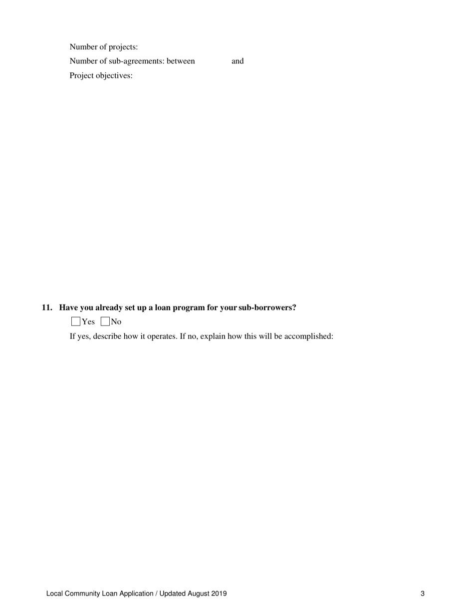 Local Community Loan Application (Design and Construction Projects) - Oregon, Page 3