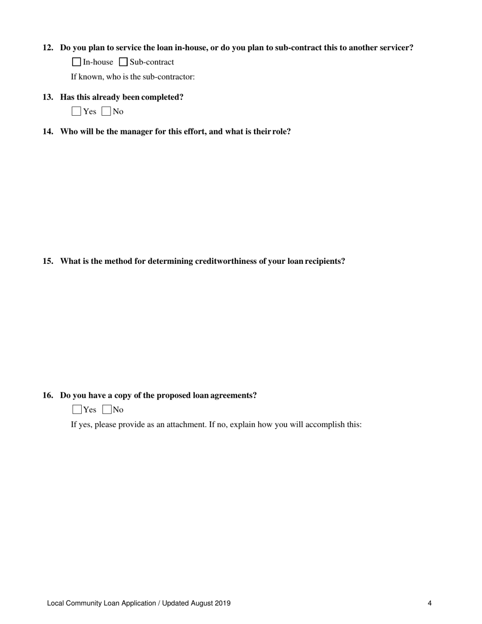 Local Community Loan Application (Design and Construction Projects) - Oregon, Page 4