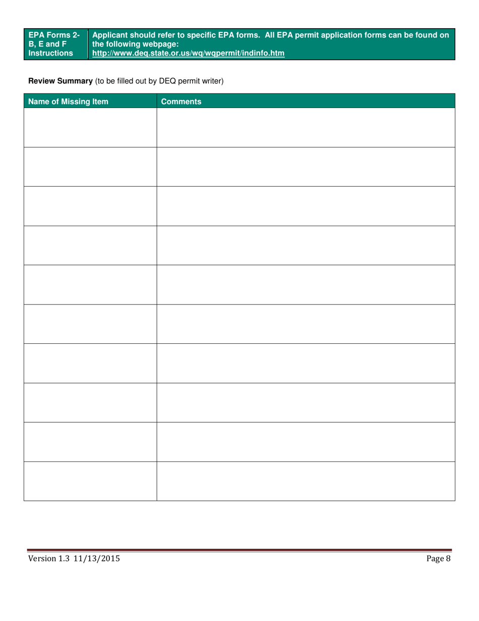 Industrial Wastewater Npdes Permit Renewal Checklist - Oregon, Page 8
