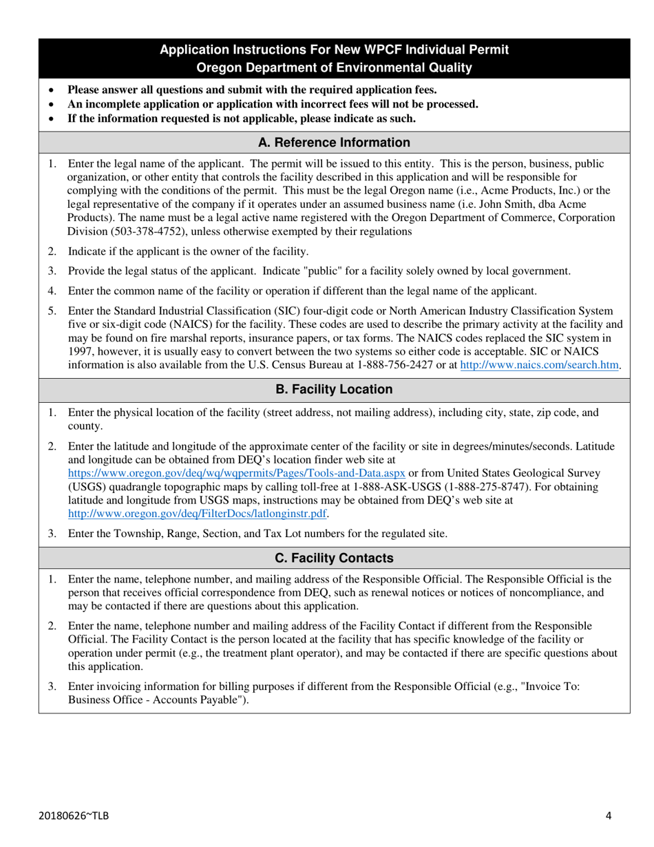 Application for New Water Pollution Control Facilities Individual Permit - Oregon, Page 4