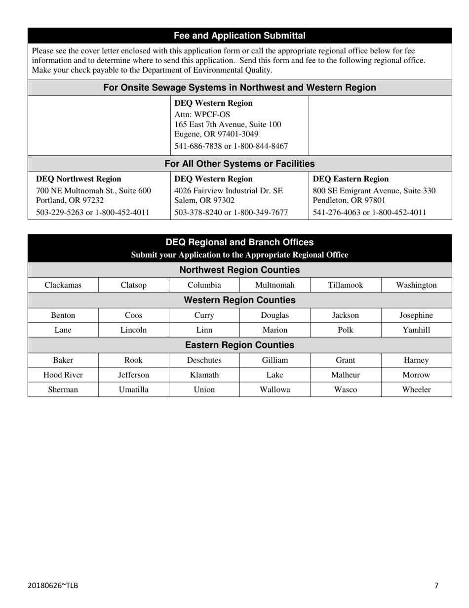 Application for New Water Pollution Control Facilities Individual Permit - Oregon, Page 7