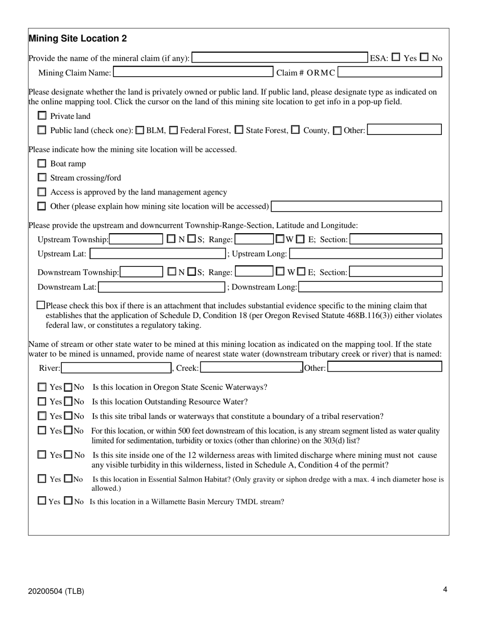 700-pm Application Form - Oregon, Page 4