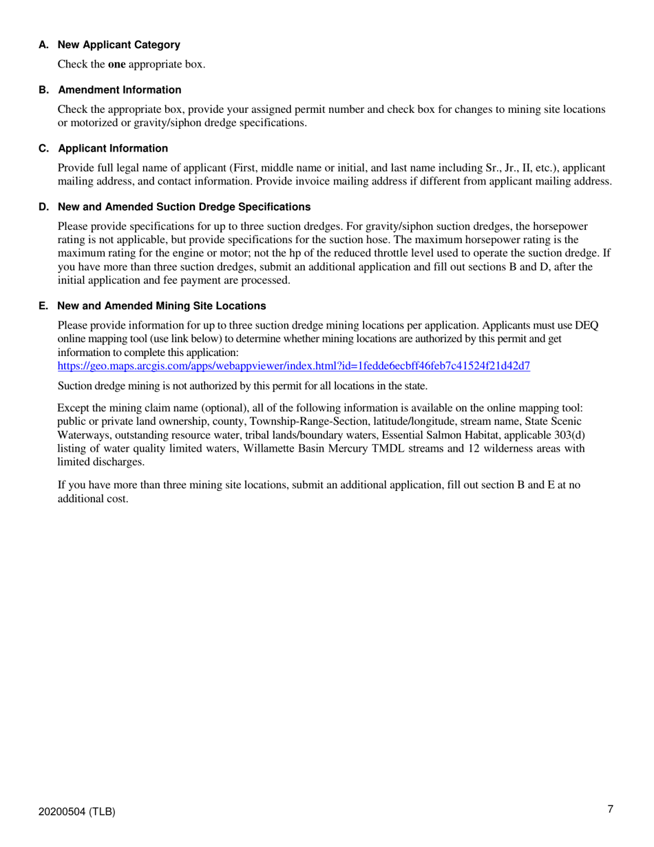 700-pm Application Form - Oregon, Page 7