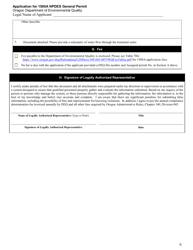 Application for National Pollutant Discharge Elimination System General Permit 1500a - Oregon, Page 6