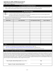 Application for Npdes General Permit 2000-j - Oregon, Page 3