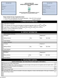 Document preview: Application for Npdes Pesticide General Permit 2300-a - Oregon