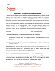 Document preview: Form 2-907 Work Search and Registration Waiver Request - North Dakota