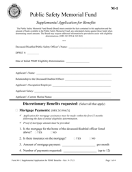 Form M-1 &quot;Supplemental Application for Benefits&quot; - Oregon