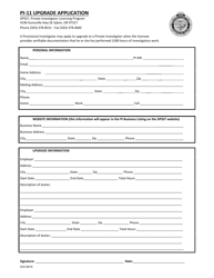 Document preview: Form PI-11 Upgrade Application - Oregon