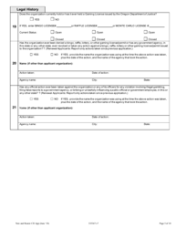 Application for a New and Renewal Class C and D License to Operate Bingo Games - Oregon, Page 5