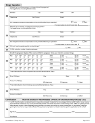 Application for a New and Renewal Class C and D License to Operate Bingo Games - Oregon, Page 6
